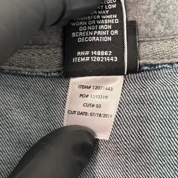 Disney Mickey Mouse Jacket Double Sided Hoodie Denim Jacket Women's Size 1 (L) - Picture 8 of 11